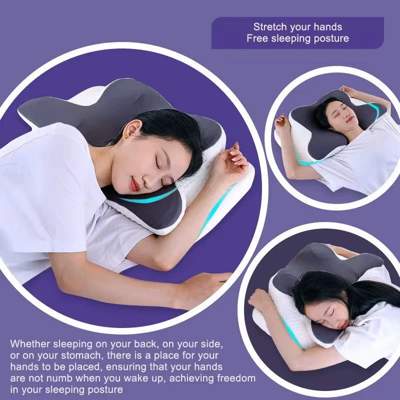 Cervical Neck Pillows for Neck and Shoulder Pain Relief Contour Memory Foam Pillow Ergonomic Adjustable Orthopedic Bed Pillows