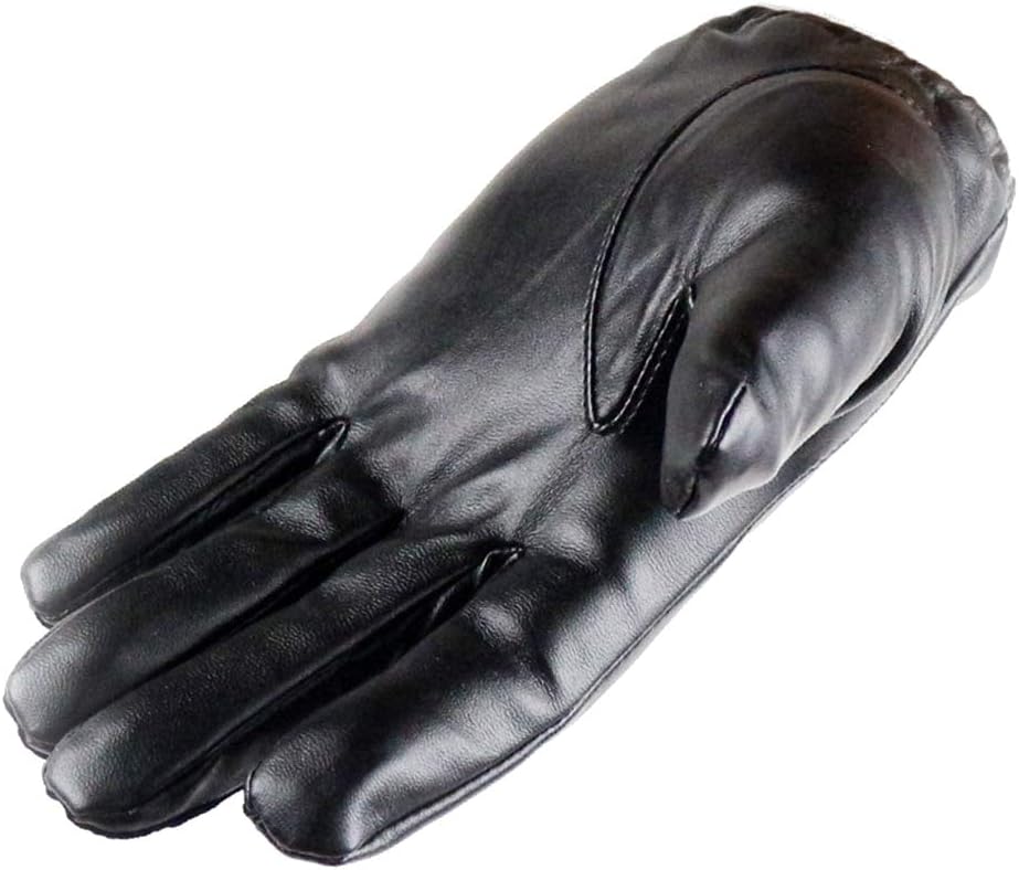 Men Leather Touchscreen Gloves Winter Driving Warm Wrist Gloves