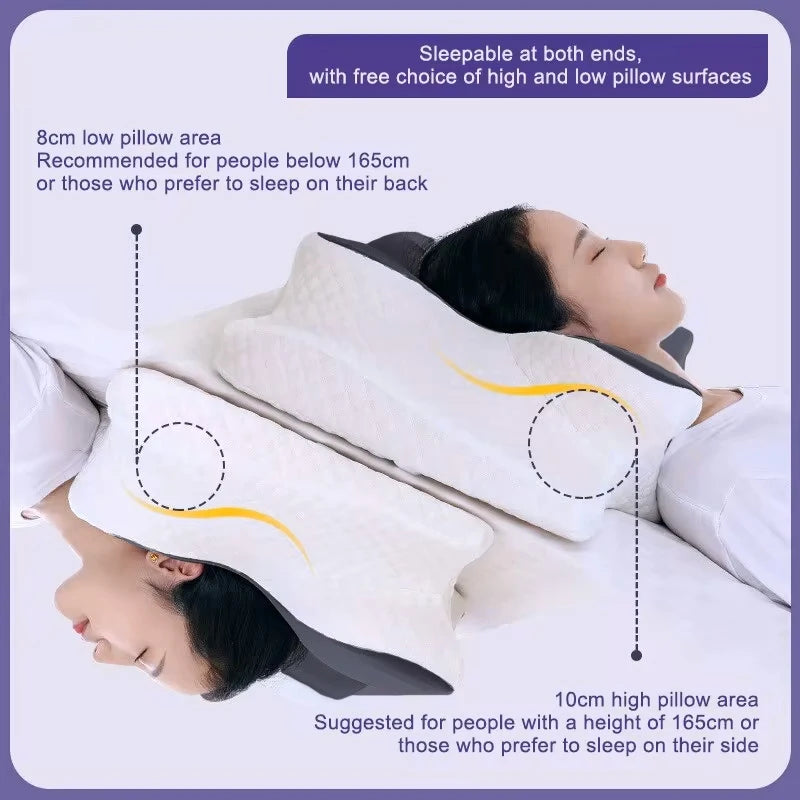 Cervical Neck Pillows for Neck and Shoulder Pain Relief Contour Memory Foam Pillow Ergonomic Adjustable Orthopedic Bed Pillows