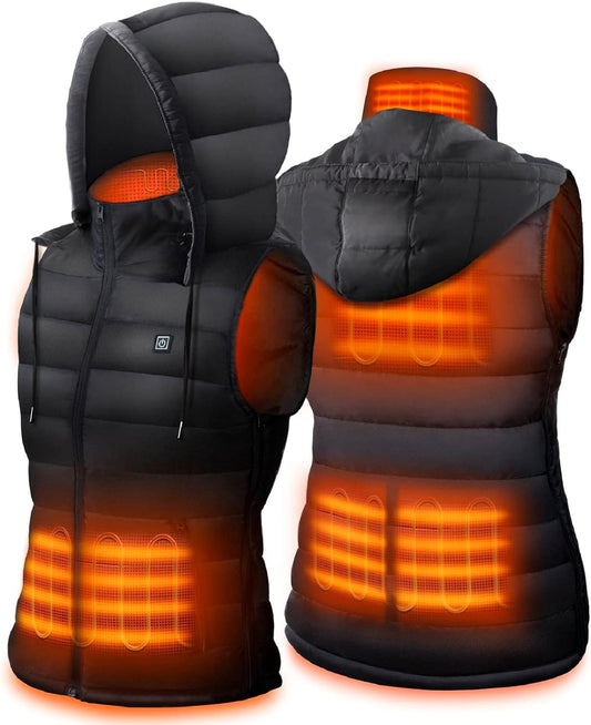 Unisex Heated Vest - Lightweight USB Electric Hoodie with 3 Heat Settings, Adjustable Size (Battery Pack Not Included) - Perfect Winter Outerwear for Men and Women