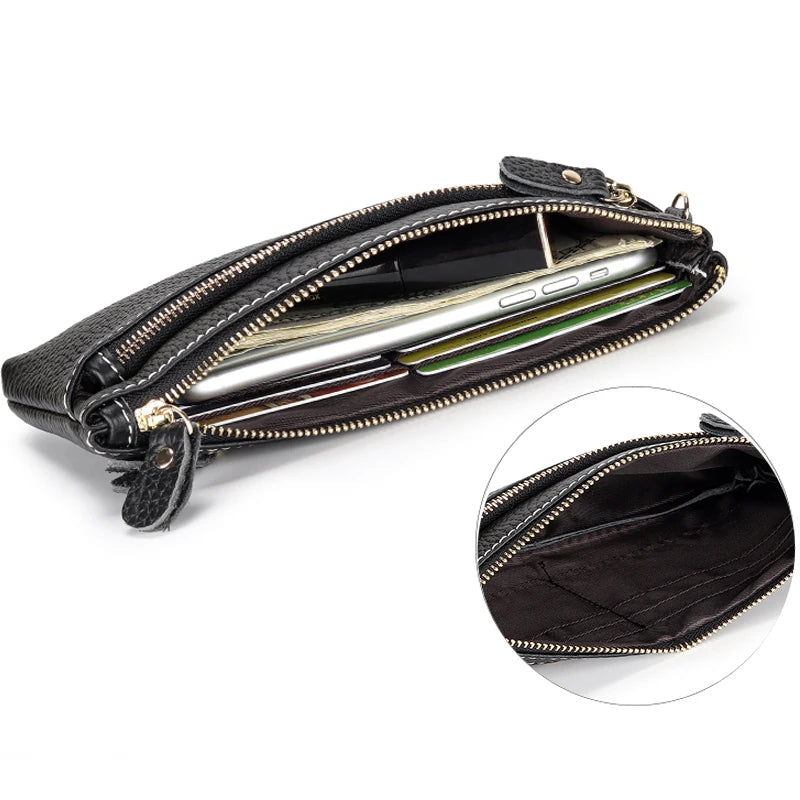 Genuine Leather Clutch Bag Women 