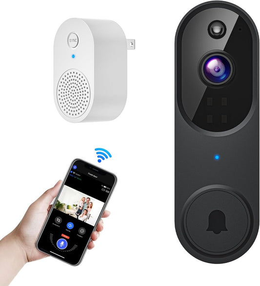 Wireless Wi-Fi Video Doorbell Camera with Two Way Audio, AI Motion Detection, Night Vision and Cloud Storage