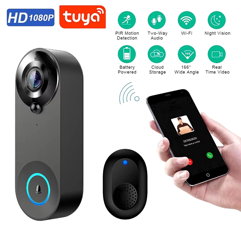 1080P Wireless Video Doorbell Camera Wifi Smart Door Bell 